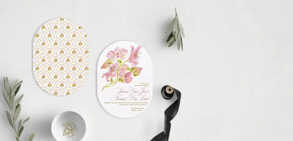 Stacked Wedding Invitations front and back
