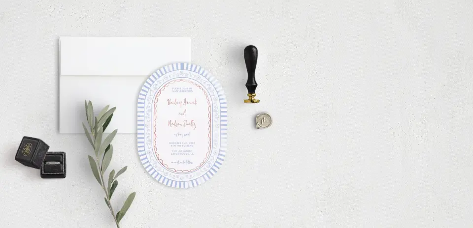 Stacked Wedding Invitations front view