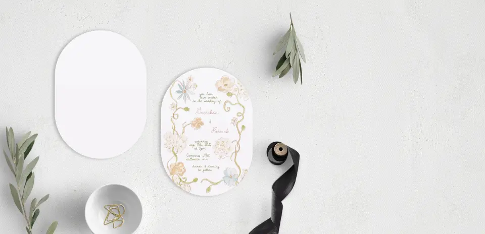 Stacked Wedding Invitations front and back