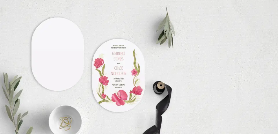 Stacked Wedding Invitations front and back