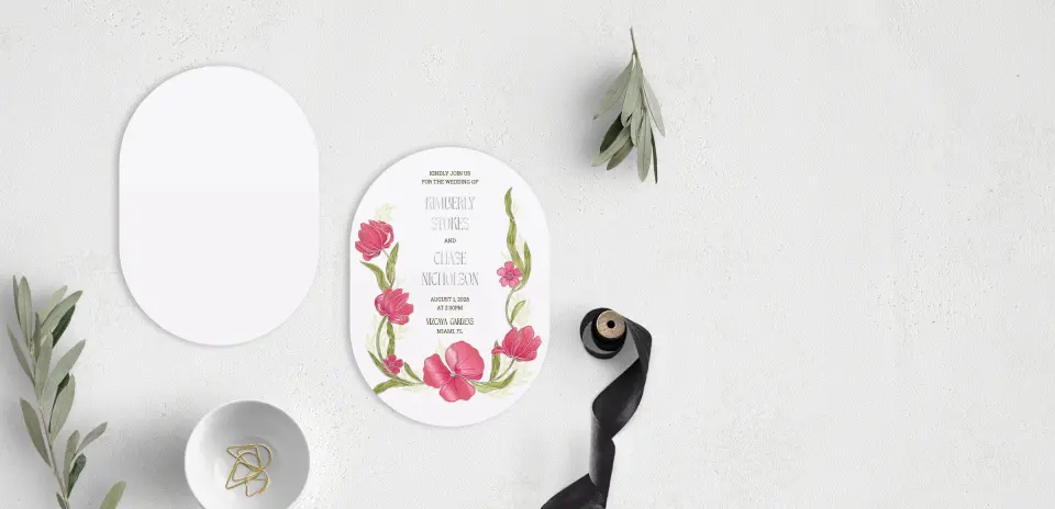 Stacked Wedding Invitations front and back