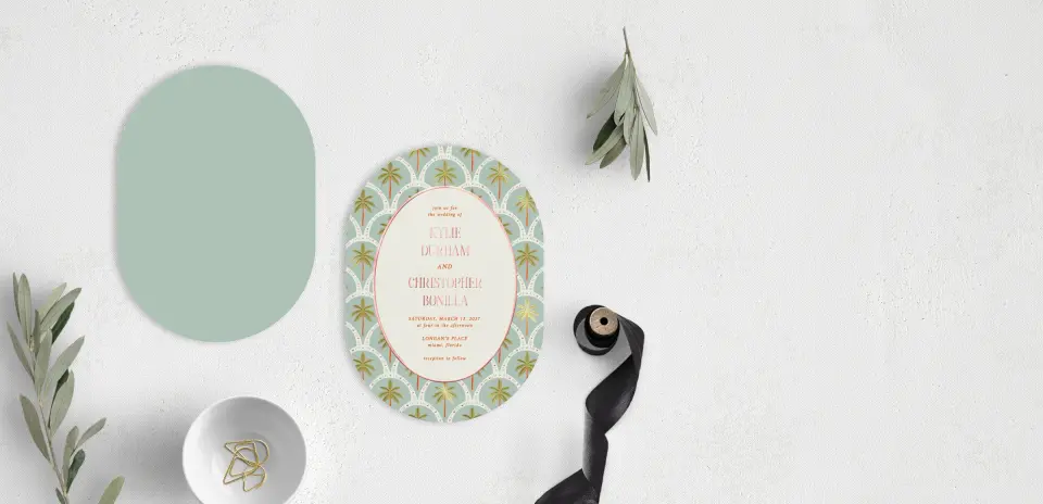Stacked Wedding Invitations front and back