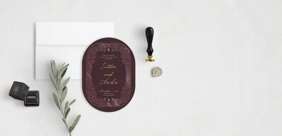 Stacked Wedding Invitations front view