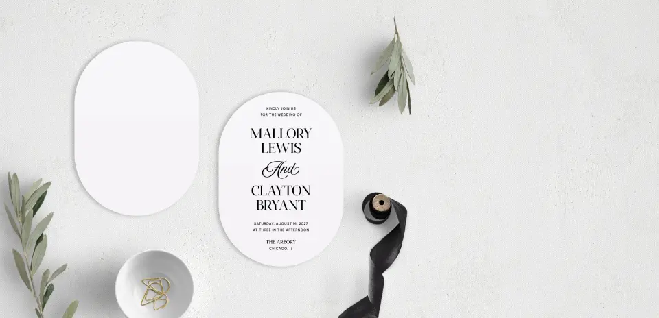 Stacked Wedding Invitations front and back