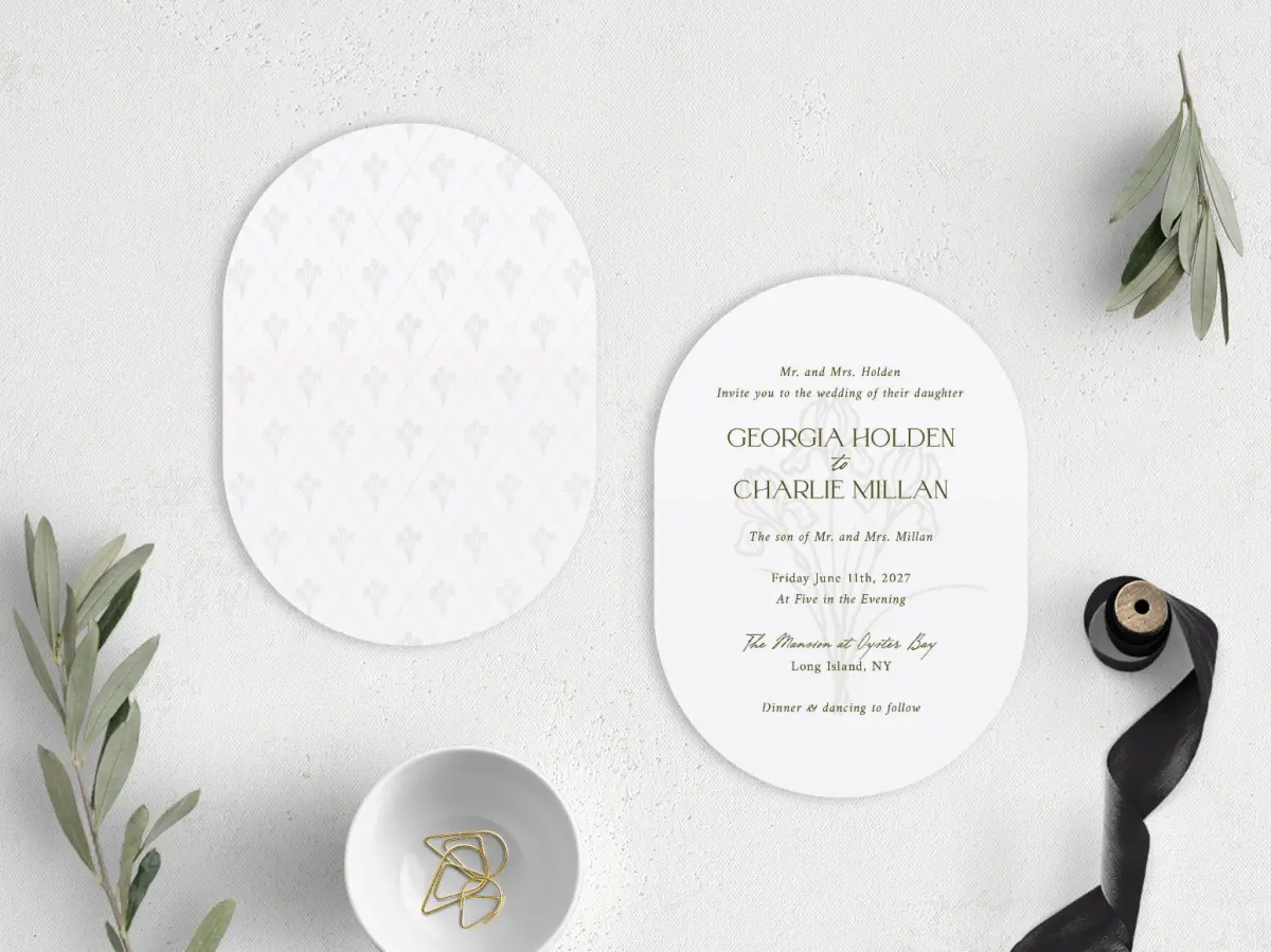 Stacked Wedding Invitations front and back