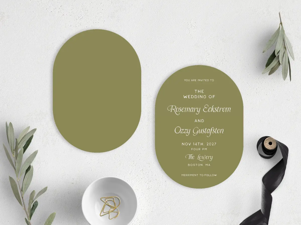 Stacked Wedding Invitations front and back