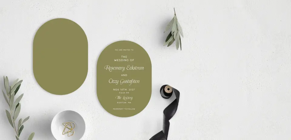 Stacked Wedding Invitations front and back