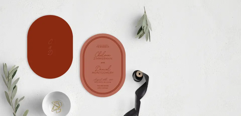 Stacked Wedding Invitations front and back