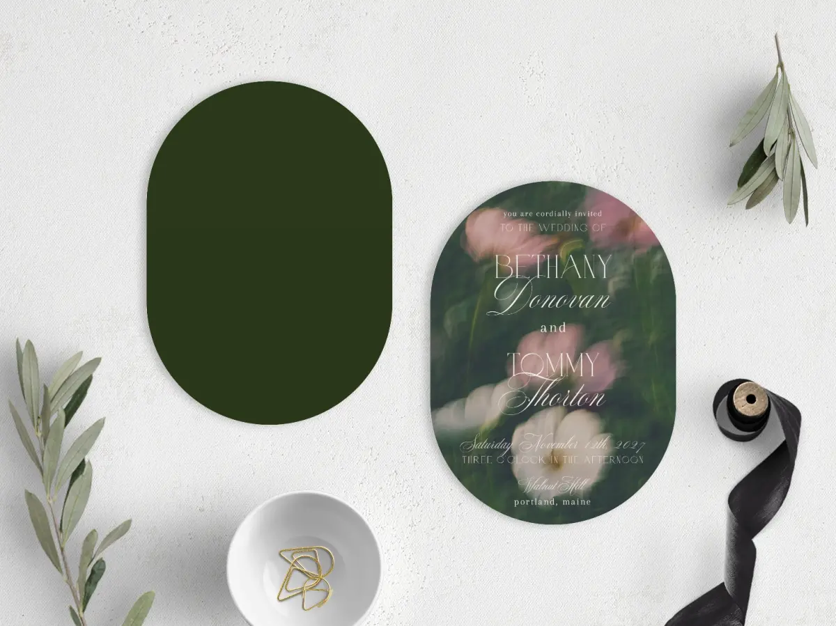 Stacked Wedding Invitations front and back