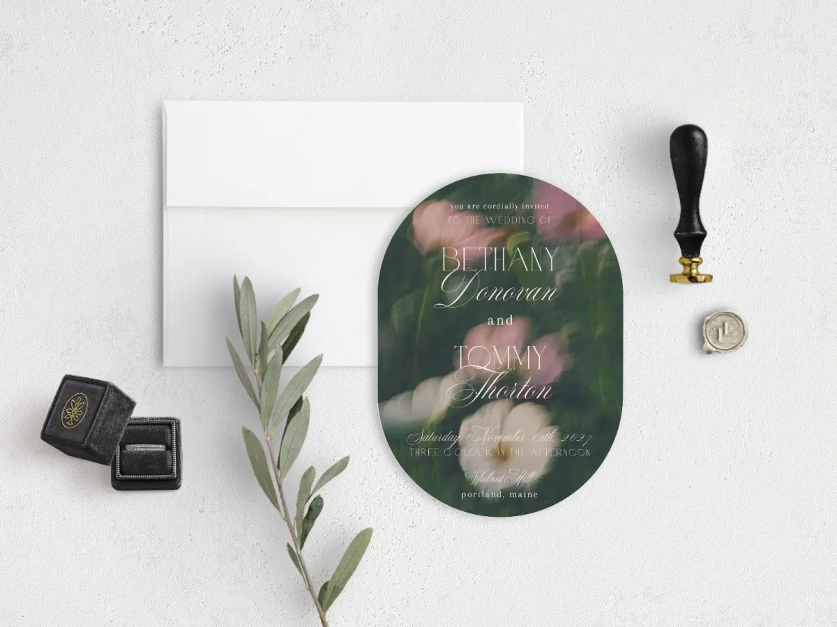 Stacked Wedding Invitations front view