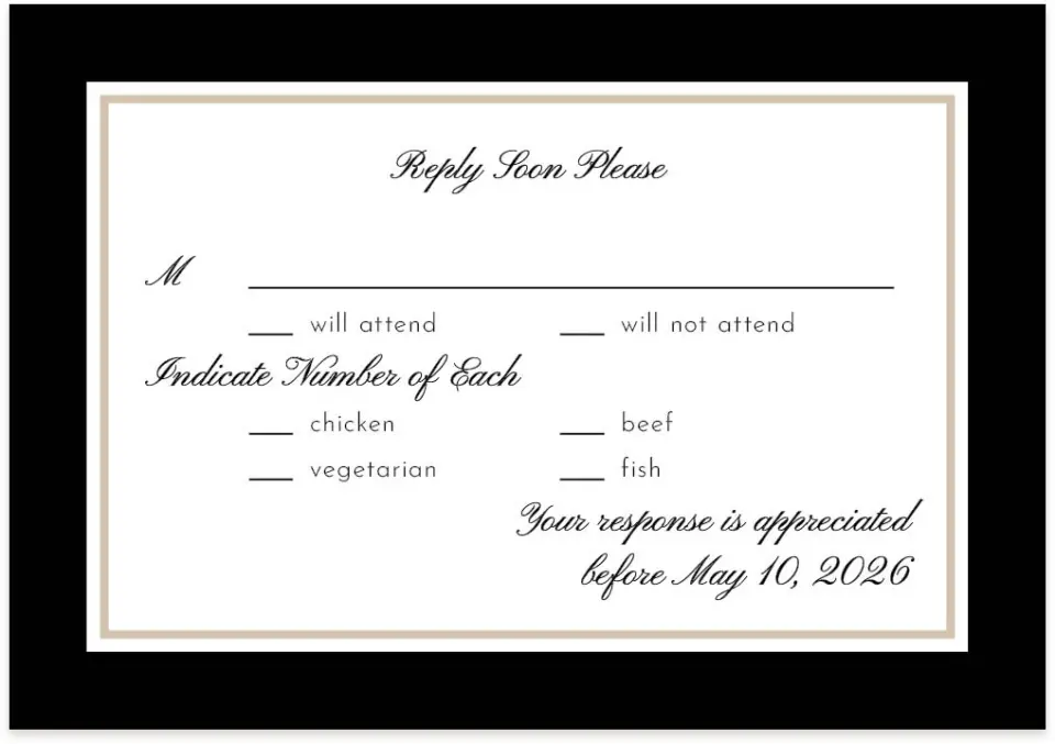 This is a 5" x 3½" Wedding Invitation RSVP Postcard called Vision of Love printed in full color on Premium Smooth paper