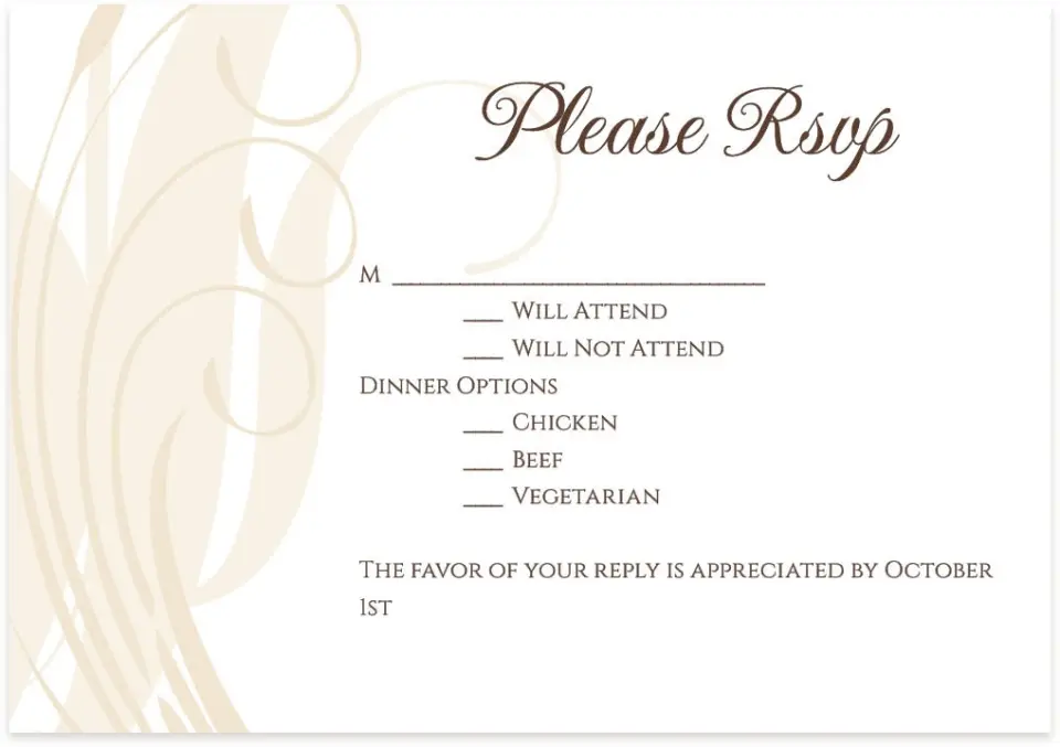 This is a 5" x 3½" Wedding Invitation RSVP Postcard called Whispering Feather printed in full color on Premium Smooth paper