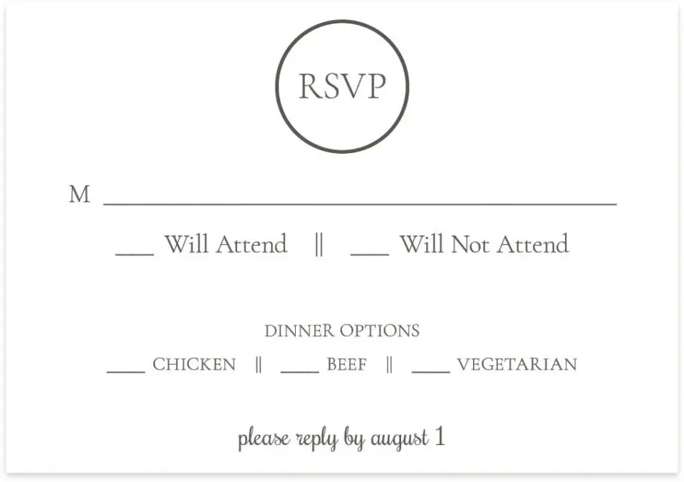 This is a 5" x 3½" Wedding Invitation RSVP Postcard called Simply Modern printed in full color on Premium Smooth paper