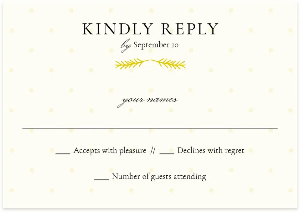 This is a 5" x 3½" Wedding Invitation RSVP Postcard called Sweet Leaves printed in full color on Premium Smooth paper