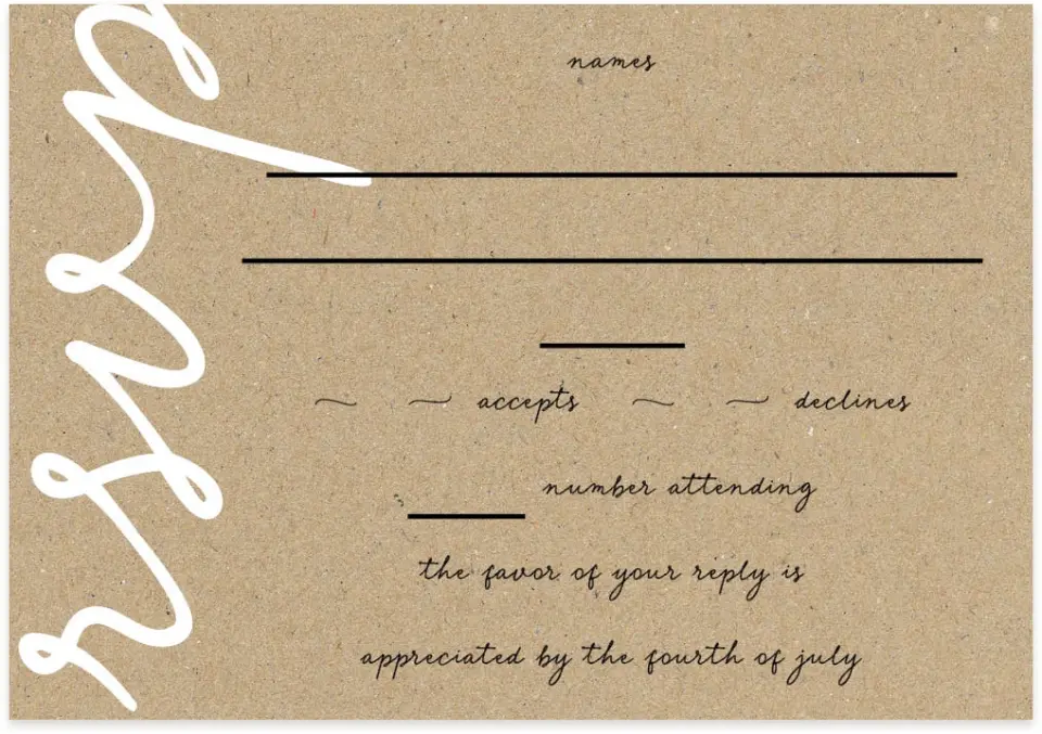 This is a 5" x 3½" Wedding Invitation RSVP Postcard called Enchanted Day printed in full color on Premium Smooth paper