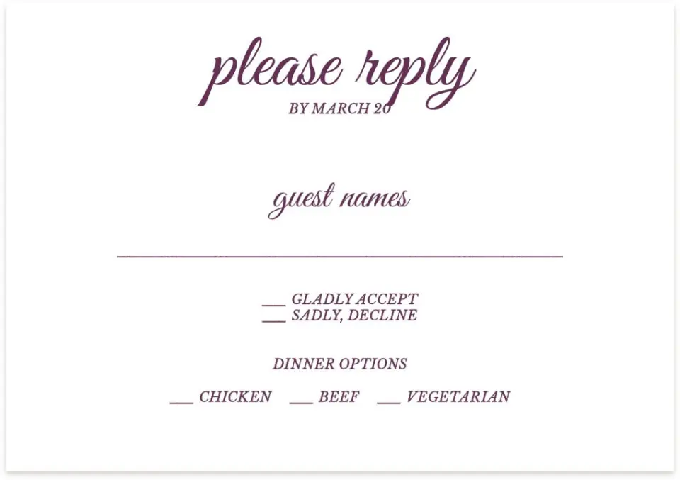 This is a 5" x 3½" Wedding Invitation RSVP Postcard called Forever Exquisite printed in full color with Silver foil on Luxe Satin (coated) paper