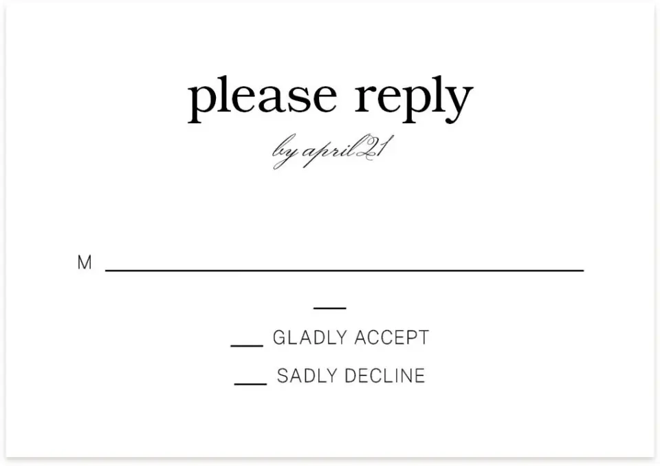 This is a 5" x 3½" Wedding Invitation RSVP Postcard called Simply Pristine printed in full color on Premium Smooth paper