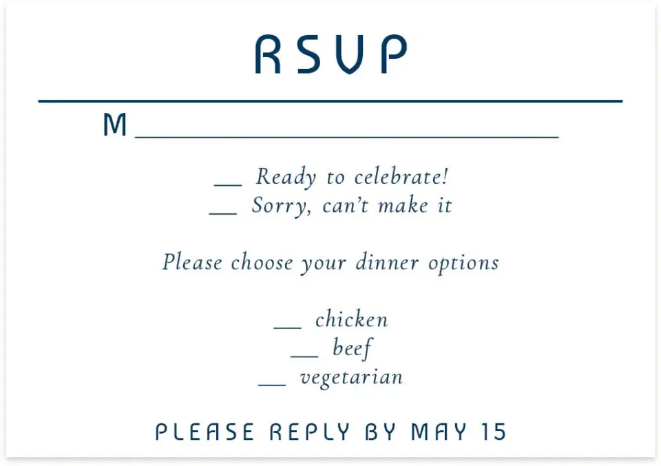 This is a 5" x 3½" Wedding Invitation RSVP Postcard called Marvelous Monogram printed in full color on Premium Smooth paper
