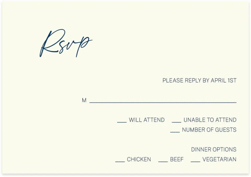 This is a 5" x 3½" Wedding Invitation RSVP Postcard called Lustrous Lines printed in full color on Premium Smooth paper