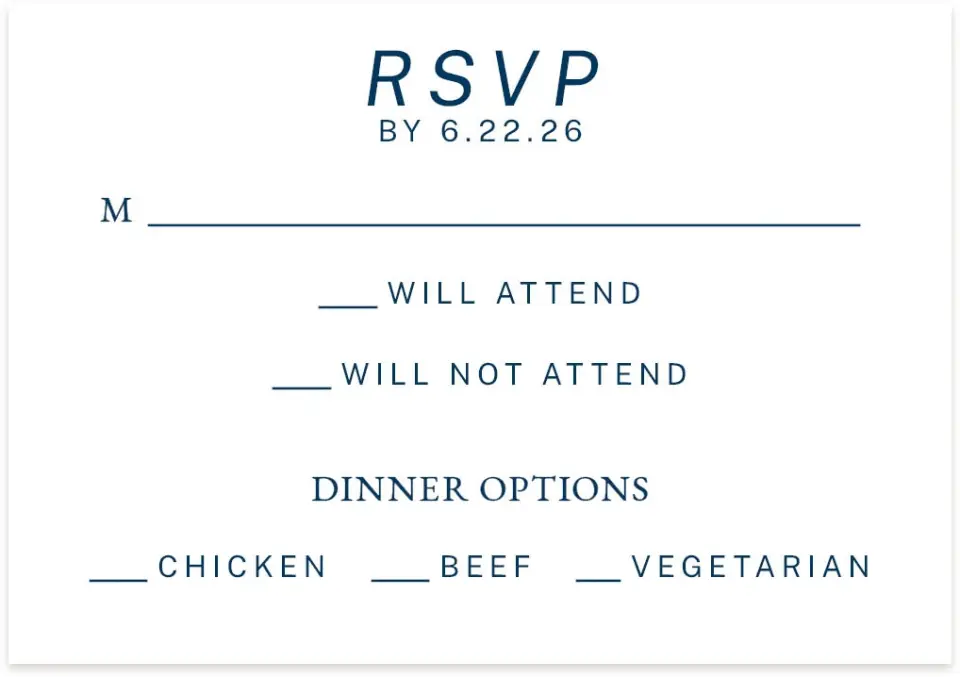 This is a 5" x 3½" Wedding Invitation RSVP Postcard called Best Wedding Ever printed in full color on Premium Smooth paper