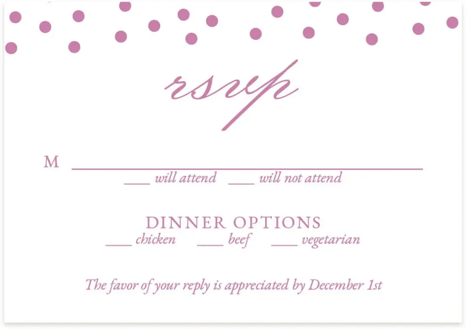 This is a 5" x 3½" Wedding Invitation RSVP Postcard called Dramatic Debut printed in full color on Premium Smooth paper