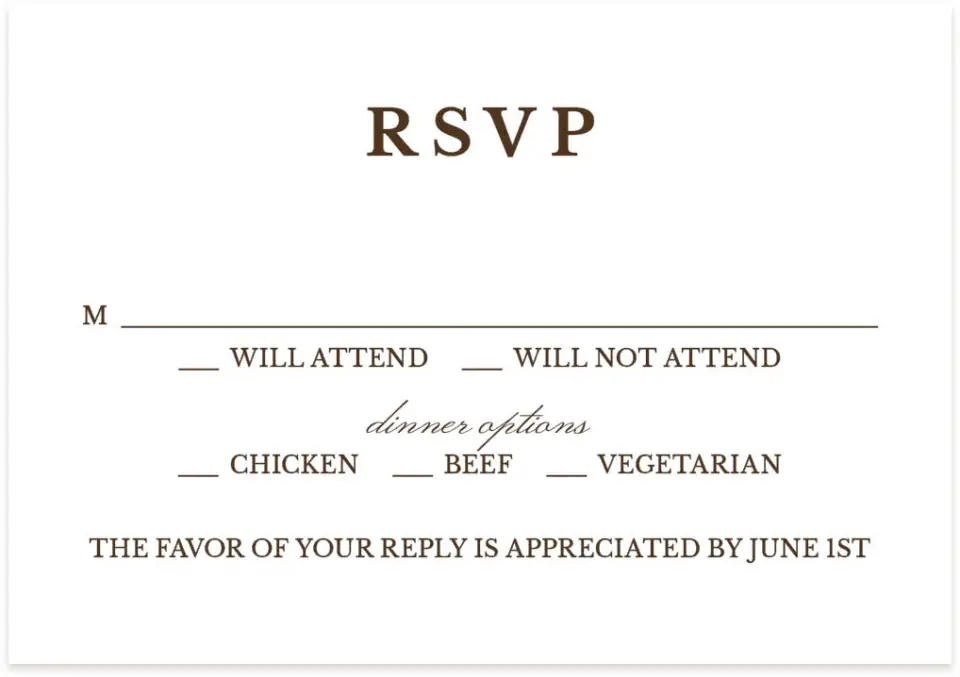 This is a 5" x 3½" Wedding Invitation RSVP Postcard called Etched printed in full color on Premium Smooth paper
