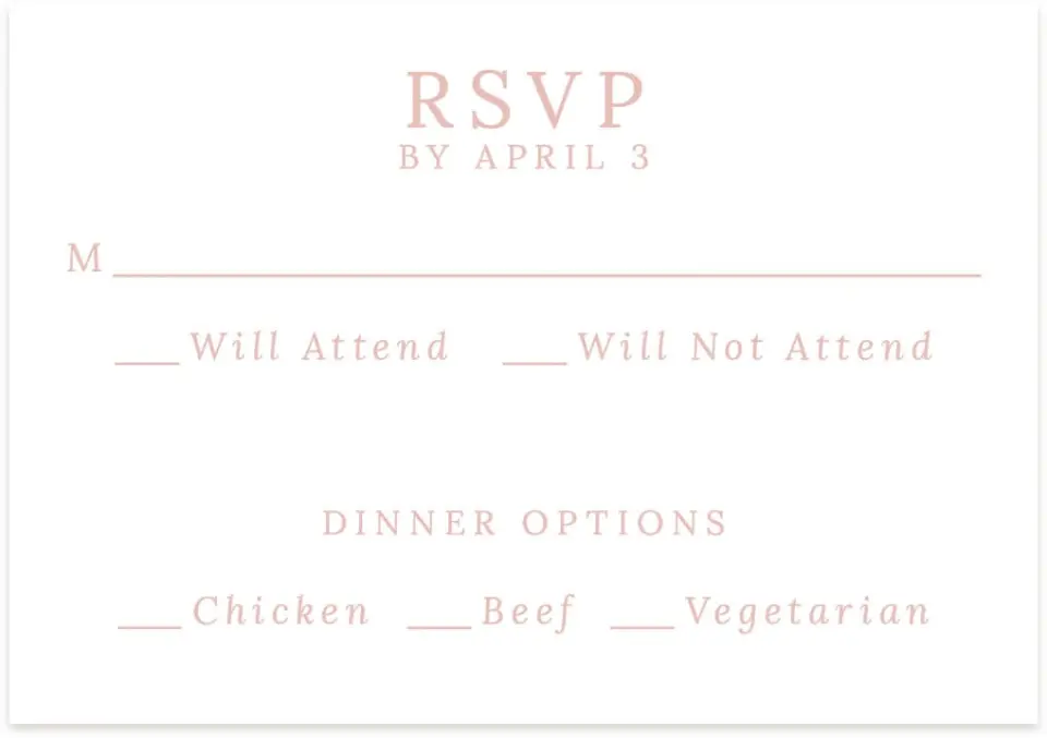 This is a 5" x 3½" Wedding Invitation RSVP Postcard called Fantasia Garden printed in full color on Premium Smooth paper
