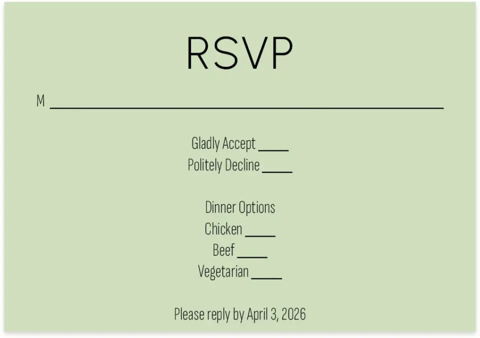 This is a 5" x 3½" Wedding Invitation RSVP Postcard called Sophisticated Succulents printed in full color on Premium Smooth paper
