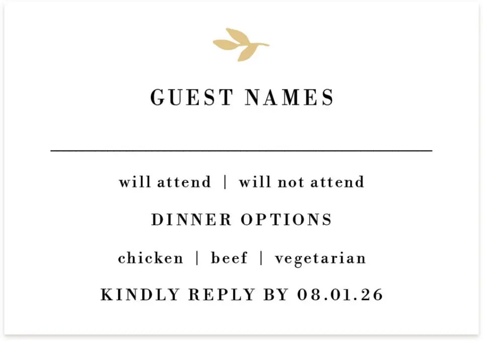 This is a 5" x 3½" Wedding Invitation RSVP Postcard called Charming Monogram printed in full color on Premium Smooth paper