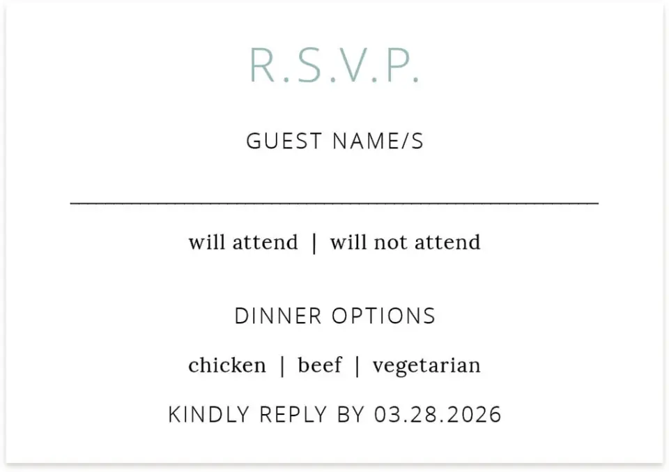 This is a 5" x 3½" Wedding Invitation RSVP Postcard called Cool Blooms printed in full color on Premium Smooth paper