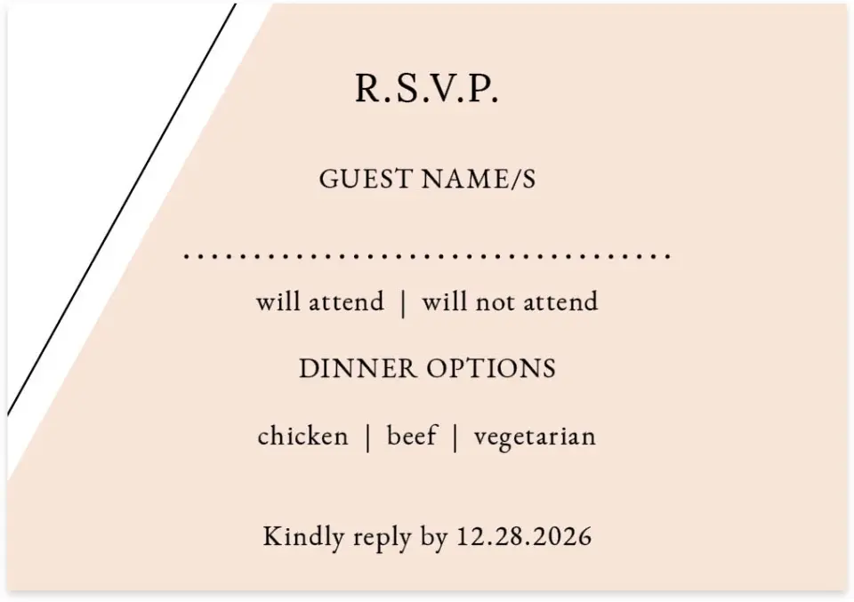 This is a 5" x 3½" Wedding Invitation RSVP Postcard called Love Sweet Love printed in full color on Premium Smooth paper
