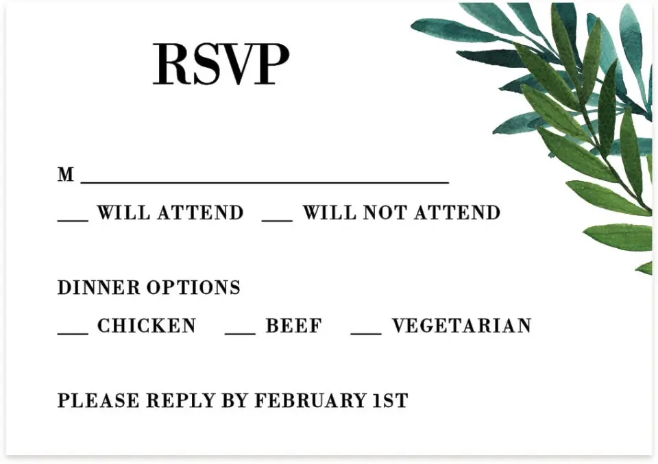 This is a 5" x 3½" Wedding Invitation RSVP Postcard called Sweet Eternity printed in full color on Premium Smooth paper