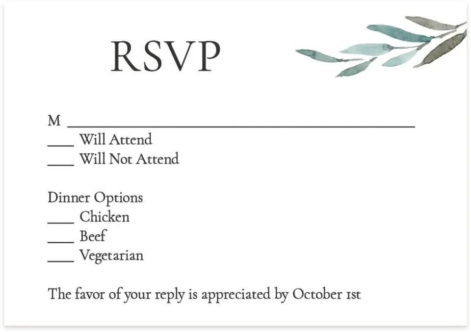This is a 5" x 3½" Wedding Invitation RSVP Postcard called Eternal Autumn printed in full color on Premium Smooth paper
