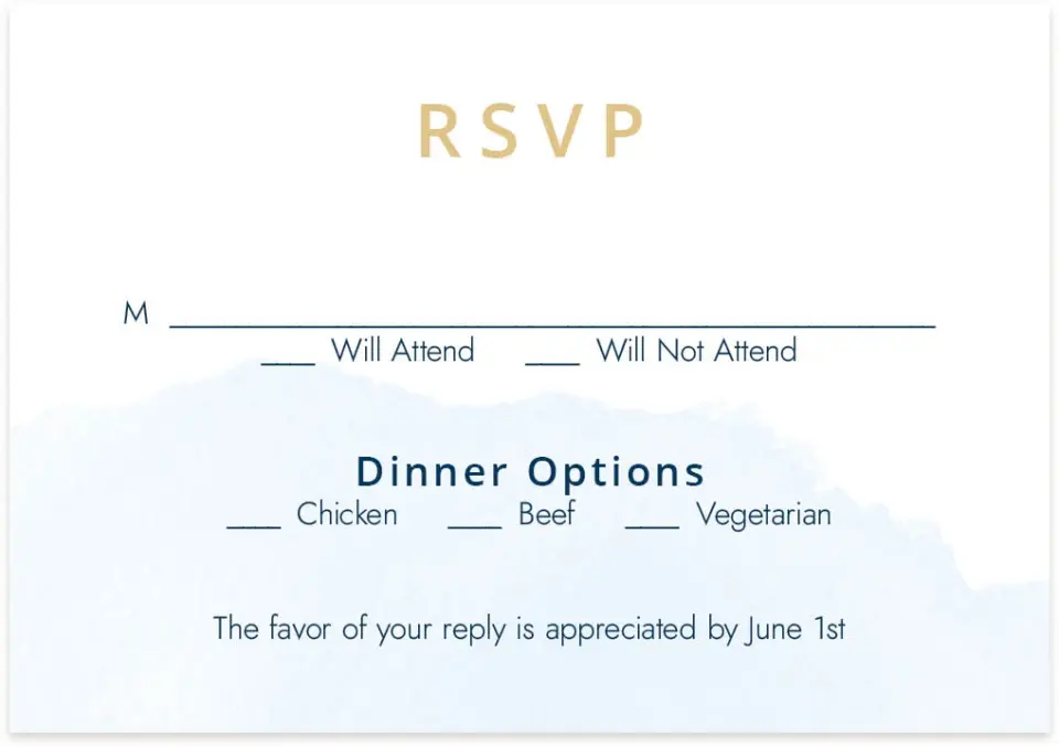 This is a 5" x 3½" Wedding Invitation RSVP Postcard called Stamped Palms printed in full color on Premium Smooth paper