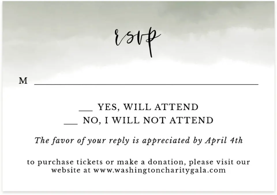 This is a 5" x 3½" Gala Invitation RSVP Postcard called Night of Giving printed in full color on Premium Smooth paper