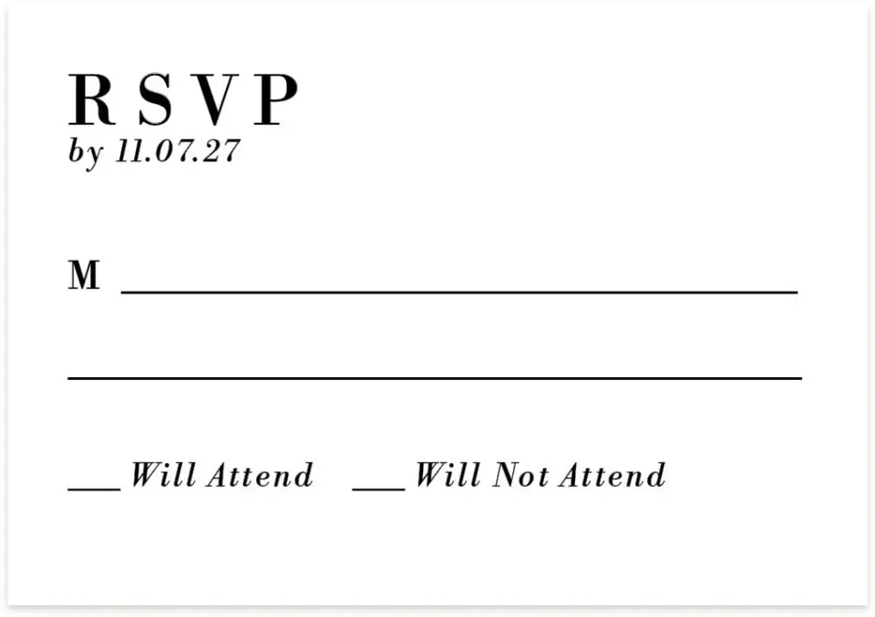 This is a 5" x 3½" Gala Invitation RSVP Postcard called Be Square printed in full color on Premium Smooth paper