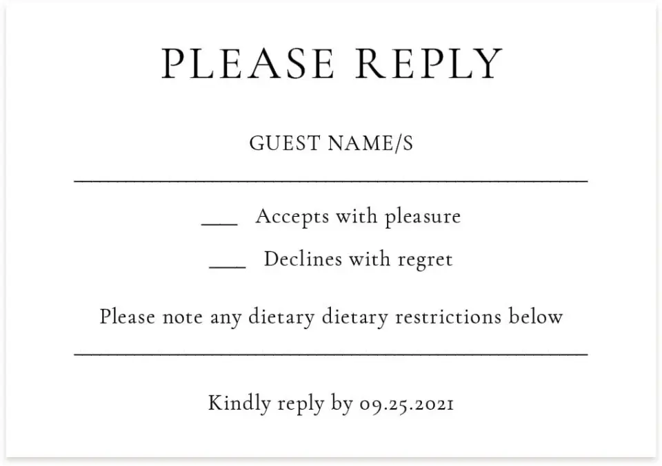 This is a 5" x 3½" Gala Invitation RSVP Postcard called Simply Appreciated printed in full color on Premium Smooth paper