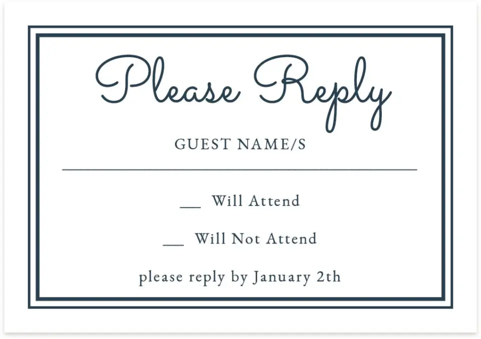 This is a 5" x 3½" Gala Invitation RSVP Postcard called Anniversary Luncheon printed in full color on Premium Smooth paper