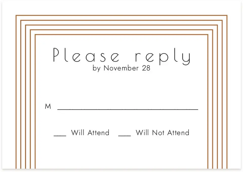 This is a 5" x 3½" Gala Invitation RSVP Postcard called Elegant Banquet printed in full color on Premium Smooth paper