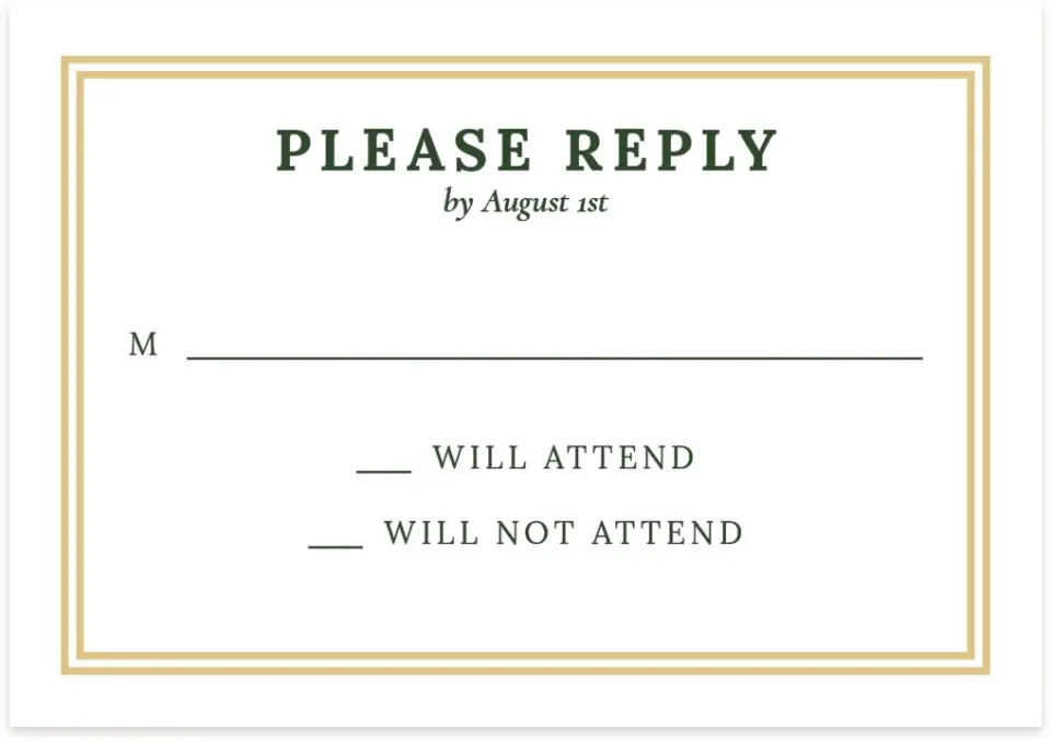 This is a 5" x 3½" Gala Invitation RSVP Postcard called Classic Tournament printed in full color on Premium Smooth paper