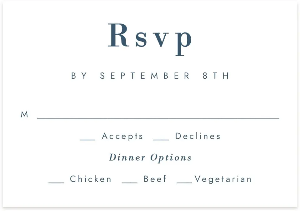 This is a 5" x 3½" Wedding Invitation RSVP Postcard called Perfect Picture printed in full color on Premium Smooth paper