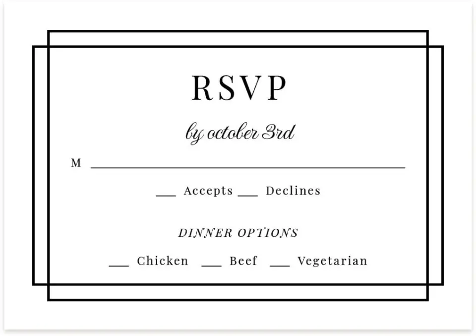 This is a 5" x 3½" Wedding Invitation RSVP Postcard called Because You're Mine printed in full color on Premium Smooth paper