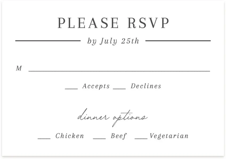 This is a 5" x 3½" Wedding Invitation RSVP Postcard called Ethereal Evergreens printed in full color on Premium Smooth paper