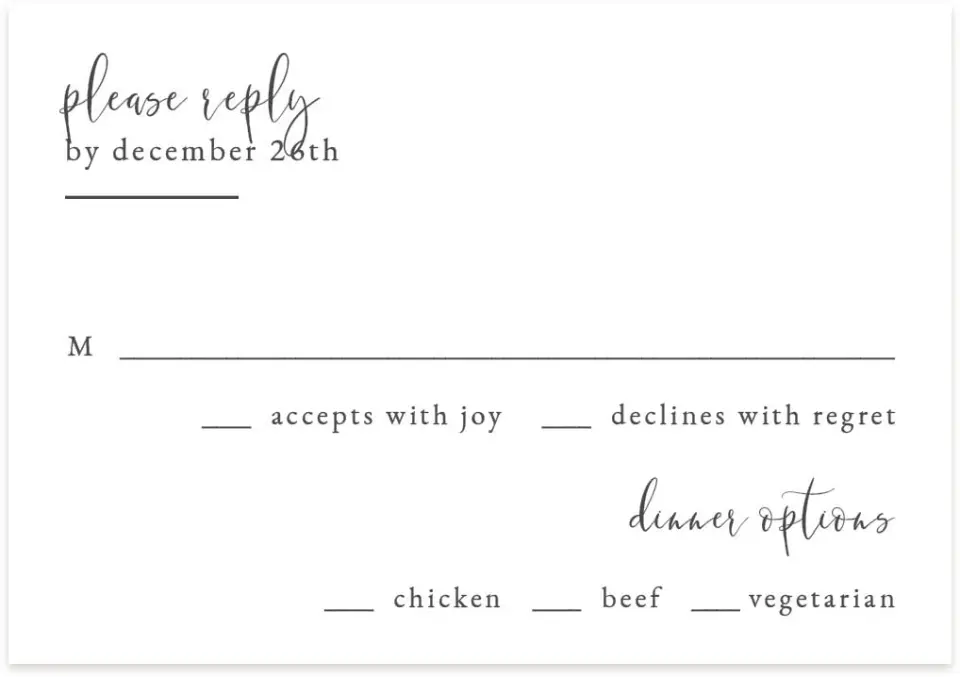 This is a 5" x 3½" Wedding Invitation RSVP Postcard called Branch Sketch printed in full color on Premium Smooth paper