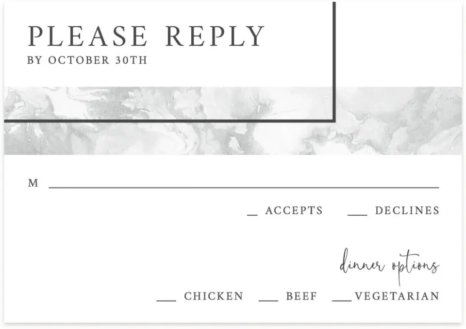 This is a 5" x 3½" Wedding Invitation RSVP Postcard called Joined Lines printed in full color on Premium Smooth paper