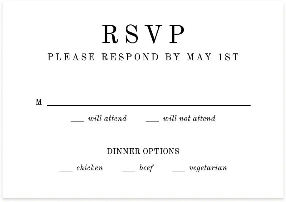 This is a 5" x 3½" Wedding Invitation RSVP Postcard called Classy Type printed in full color on Premium Smooth paper