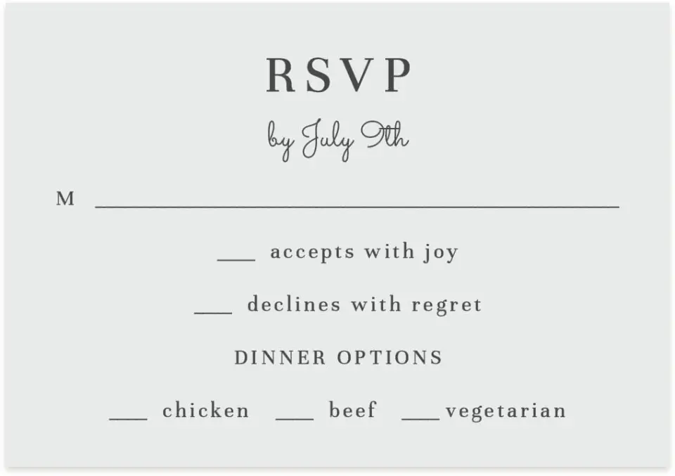 This is a 5" x 3½" Wedding Invitation RSVP Postcard called Monogram Bloom printed in full color on Premium Smooth paper