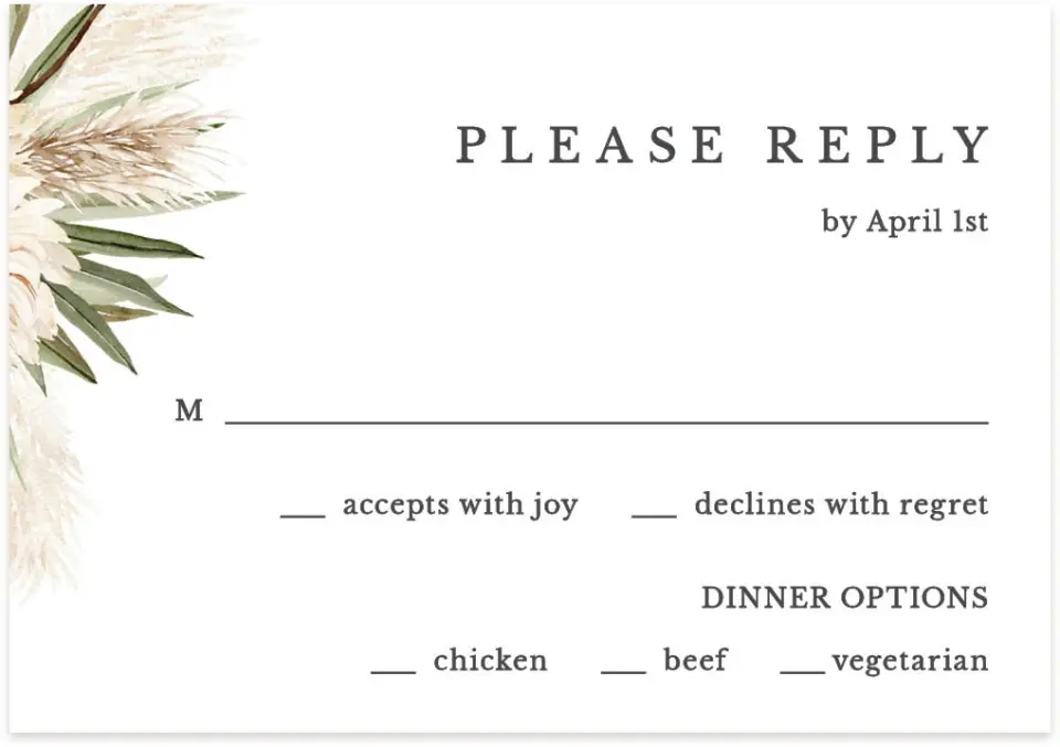 This is a 5" x 3½" Wedding Invitation RSVP Postcard called Natural Boho printed in full color on Premium Smooth paper