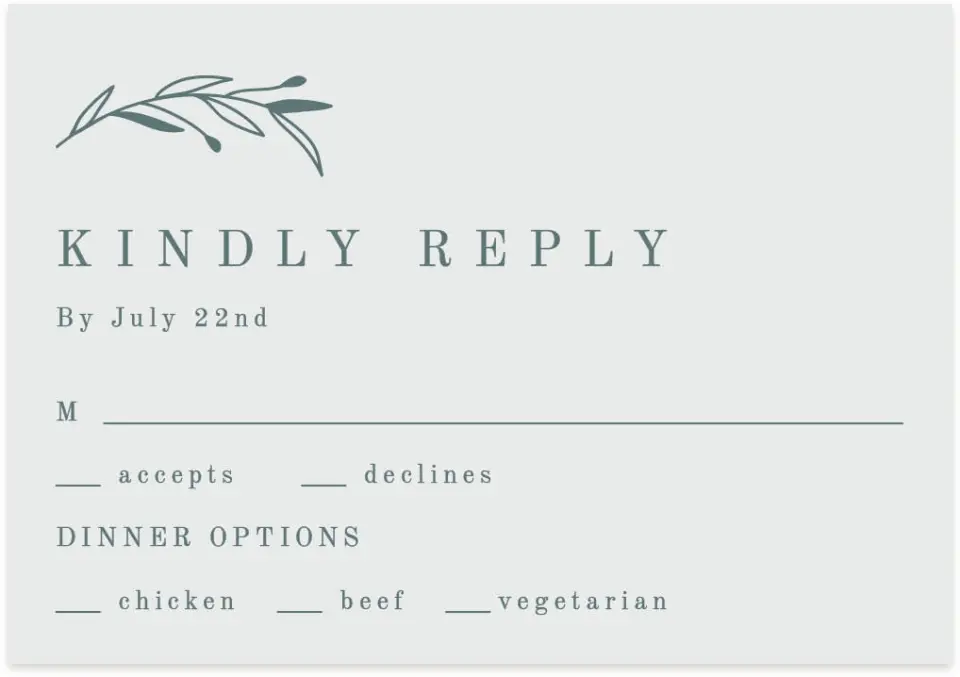 This is a 5" x 3½" Wedding Invitation RSVP Postcard called Growing Arc printed in full color on Premium Smooth paper