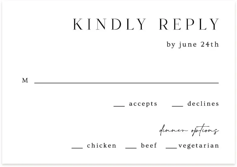This is a 5" x 3½" Wedding Invitation RSVP Postcard called Precise Promise printed in full color on Premium Smooth paper
